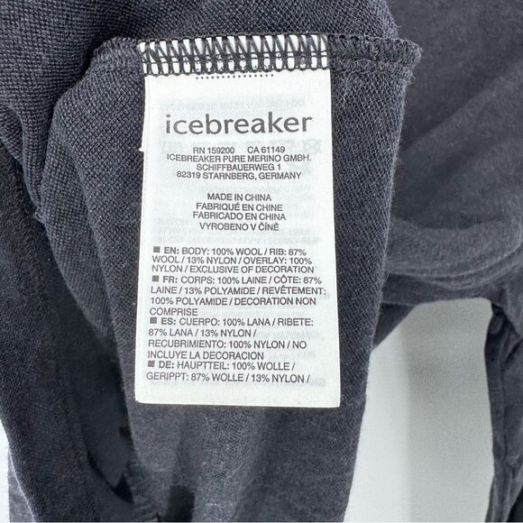 Icebreaker Black Long Sleeve Wool Base Layer Men’s XS - Picture 6 of 8